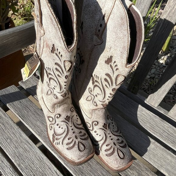 New Roper Western Women's Belle Leather Boots Size 9.5